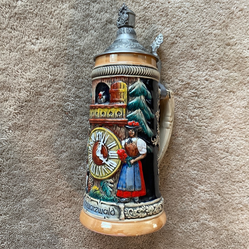 Rare Authentic German Beer Stein by Handarbeit